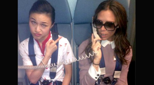 Victoria Beckham fue criticada por broma en avión