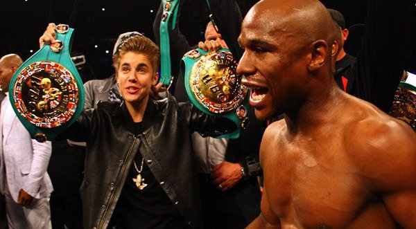 Justin Bieber causó alboroto en pelea de box