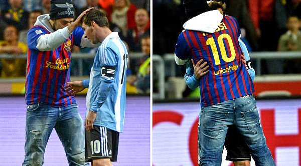 Video: Messi fue sorprendido por hincha que lo besó en la cabeza