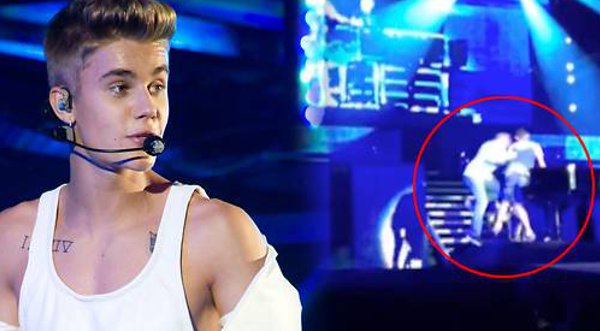 Video: Justin Bieber se llevó un susto en pleno concierto en Dubai