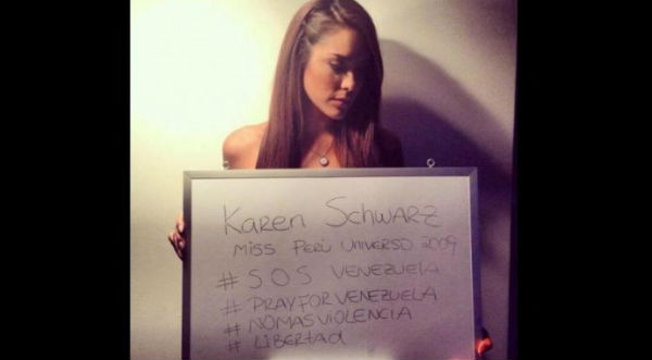Fotos: Karen Schwarz es víctima de burlas tras mostrar apoyo a Venezuela