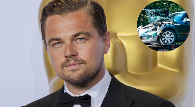 ¡Lamentable! Leonardo DiCaprio sufrió terrible accidente automovilístico (FOTOS)