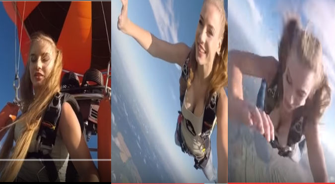 YouTube: Realizaba el salto en paracaídas más sexy  y esto pasó