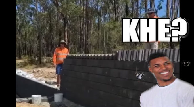 YouTube:  Construyó un muro con esta insólita técnica