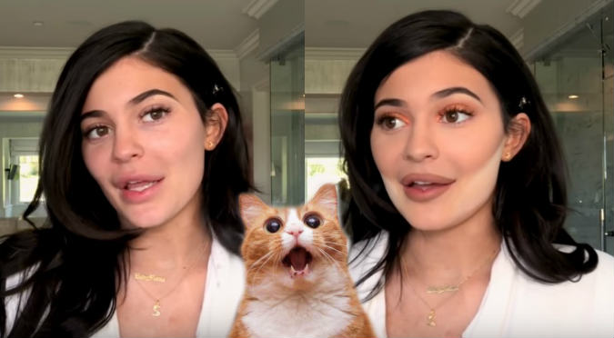 Kylie Jenner se maquilla los labios con los ojos cerrados (VIDEO)