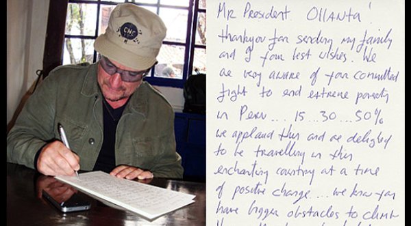 Bono escribió una carta al presidente Humala