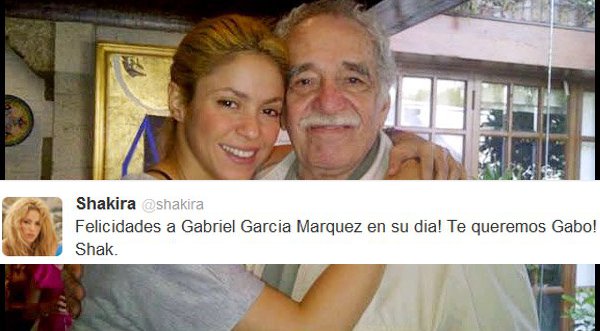Shakira saluda a Gabriel García Márquez por su cumpleaños