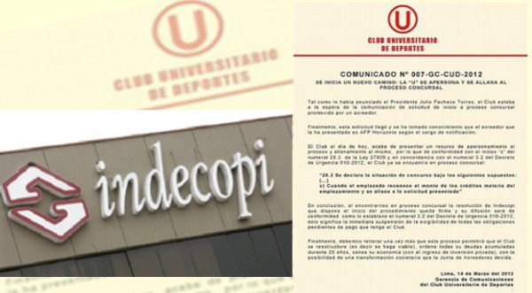 Universitario empezó proceso concursal de Indecopi