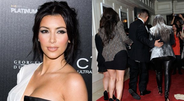 Kim Kardashian es atacada con harina