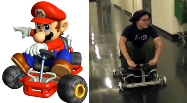 Estudiantes construyen versión real del Mario Kart