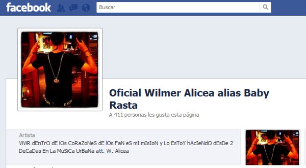 Baby Rasta ya tiene Fan Page en Facebook