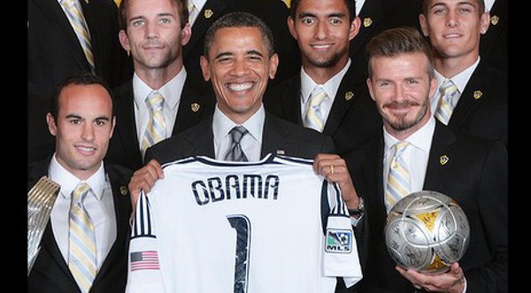David Beckham junto a Barack Obama