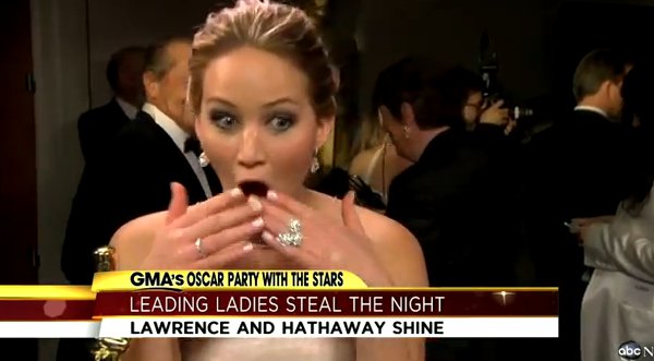 Video: Jennifer Lawrence fue sorprendida por Jack Nicholson