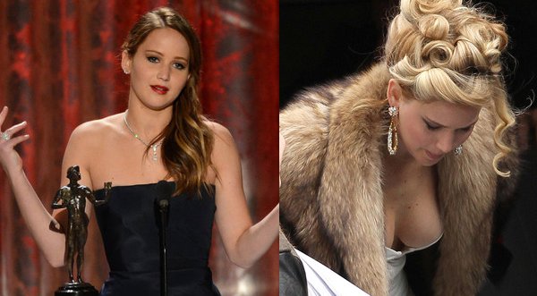 Jennifer Lawrence casi deja ver de más en grabación