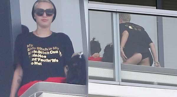 Fotos: Miley Cyrus deja ver de más cuando fumaba en hotel