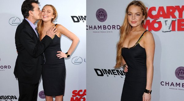 Lindsay Lohan brilló en la alfombra roja de Scary Movie 5
