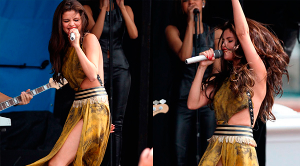Selena Gomez dejó ver más de lo debido en  concierto