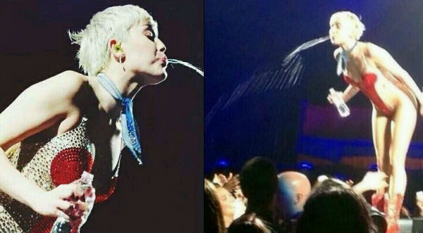 Miley Cyrus escupió sobre sus fans durante presentación