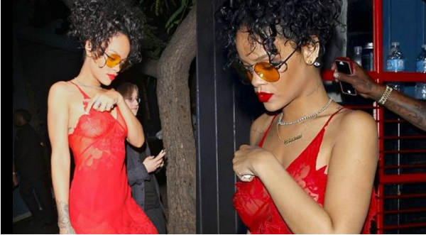 Rihanna muestra de más en público- FOTOS