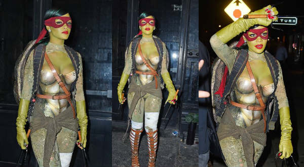 techo tira Napier Rihanna sorprende con singular disfraz de 'Tortuga Ninja'- FOTOS |  Entretenimiento | Radio Onda Cero
