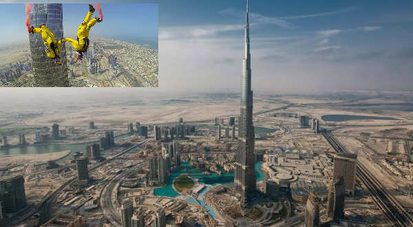 Checa el impresionante salto desde el edificio más alto del mundo - VIDEO