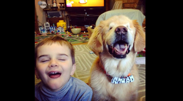 ¡Muy tierno! Conoce a Smiley, el perro ciego que alegra a niños discapacitados - FOTOS