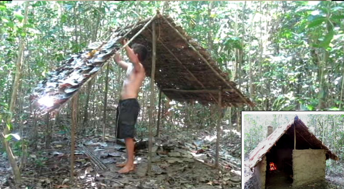 ¡Alucinante! Un hombre construye una casa en el bosque solo con sus manos – VIDEO