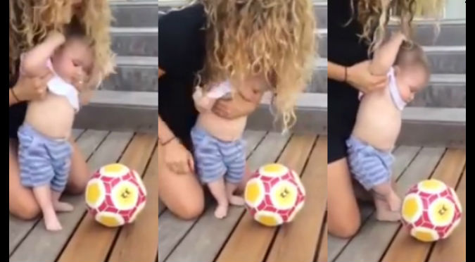 El hijo de Shakira, Sasha, ya 'juega fútbol' - VIDEO