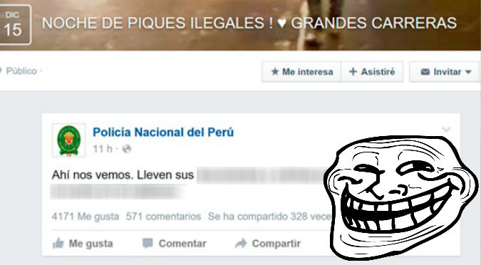 Facebook: Policía peruana ‘trollea’ evento ilegal y se vuelve viral
