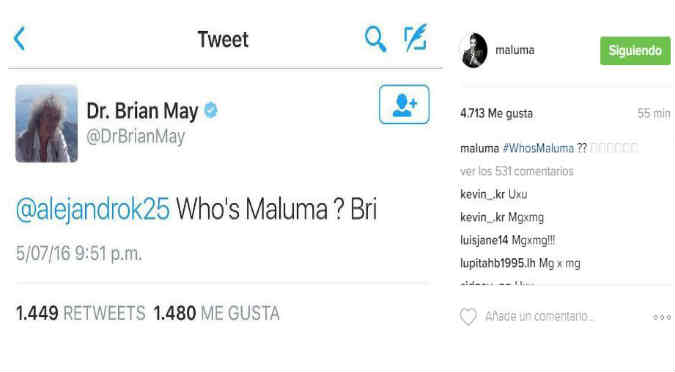 Famoso músico troleó a Maluma  y se vuelve tendencia