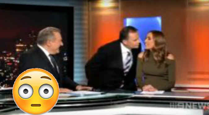 YouTube: ¡Conductor de noticiero quizo besar a su colega y reaccionó así!