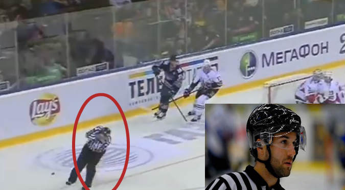 YouTube: Le cayó el disco de hockey  en su rostro y quedó así