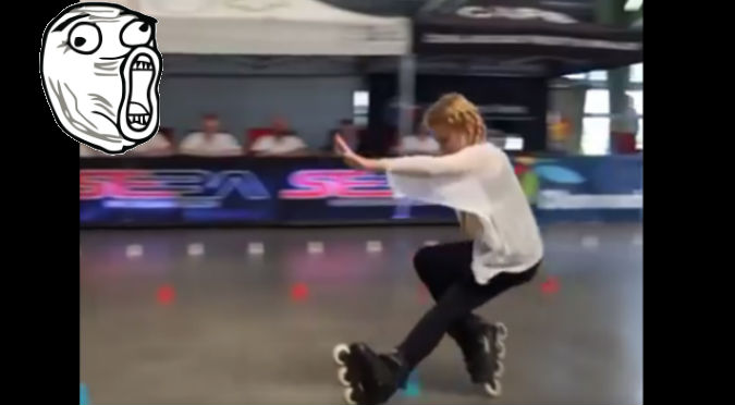 Facebook:  Esto pasó cuando realizaba espectaculares  piruetas con sus patines - VIDEO