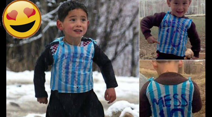 Niño creó su camiseta de plástico de Messi y él le dio esta sorpresa - VIDEO