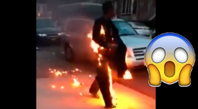 Facebook: Arde en llamas y así reaccionó - VIDEO