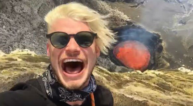 YouTube: Quería grabar la erupción de un volcán y esto pasó