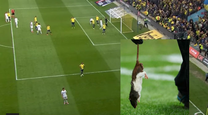 YouTube: Lanzaron ratas en pleno partido de fútbol ¡Khee!