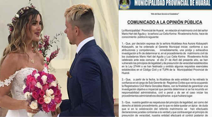 ¡Asuu! Municipalidad de Huaral se pronuncia y dice esto sobre boda de Korina y Mario
