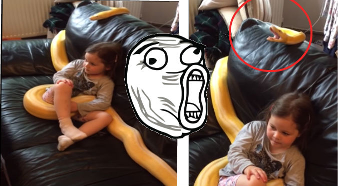 YouTube: Niña tiene como mascota a enorme serpiente y esto pasó