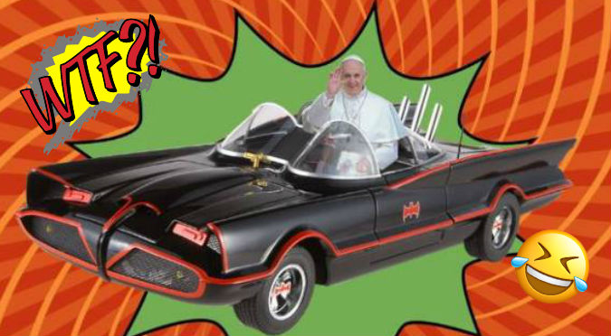 El papa Francisco se transporta en un ¿batimóvil?