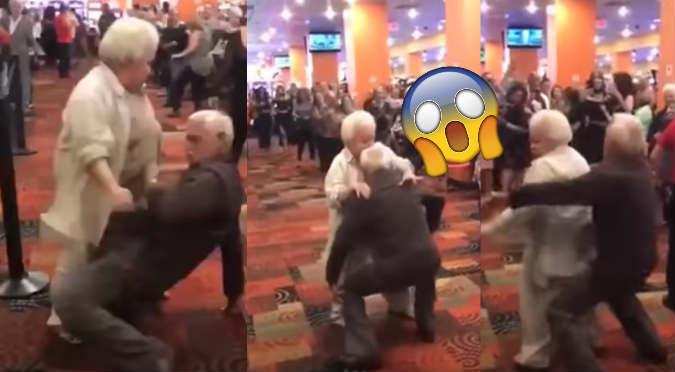 Abuelitos bailan reggaetón hasta el piso (VIDEO)