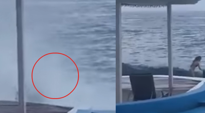 YouTube: Mujer que se tomaba una foto fue arrastrada por ola gigante