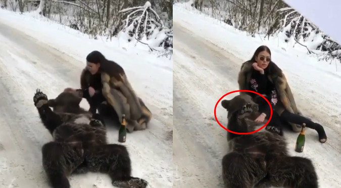 Instagram: Mujer que 'acaricia' a un oso causa polémica en redes sociales