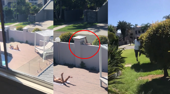 Facebook: Esto captó con su teléfono mientras su novia tomaba sol (VIDEO)