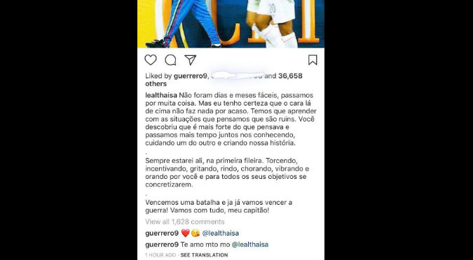 Paolo Guerrero respondió el conmovedor mensaje de Thaísa Leal