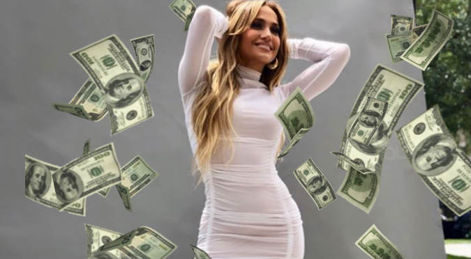 Jennifer López usó billetes de dólares para vestirse (VIDEO)