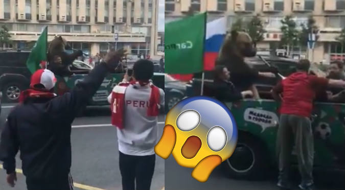 Mundial 2018: Oso toca vuvuzela en calles de Moscú (VIDEO)