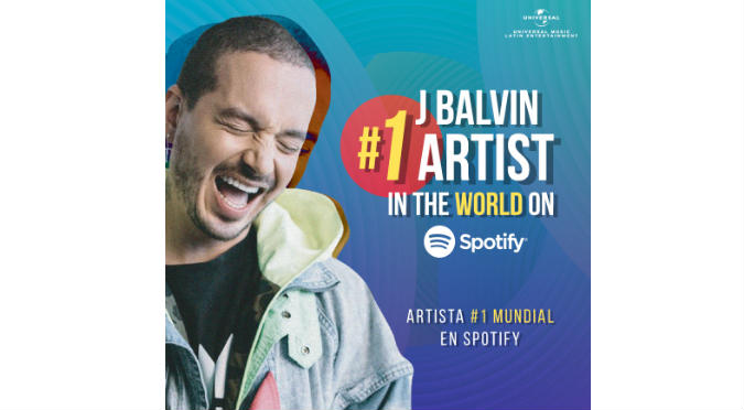 J Balvin es el #1 a nivel mundial en Spotify (VIDEO)