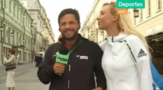 Rusa besó a Pedro García en plena transmisión en vivo (VIDEO)