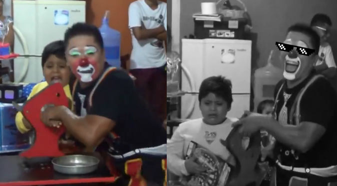 Payaso 'Chispita' hace cruel broma a niño (VIDEO)